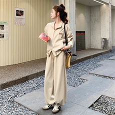 【现】【货】卡其色抽绳收腰卫衣裤子套装2C158-6017-P185-K278，女装套装/套裙，2C158