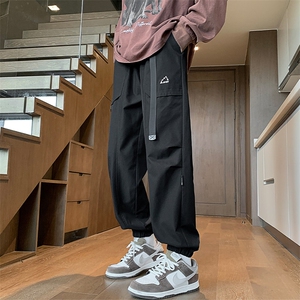 24春款港风工装裤休闲裤束脚裤男KP209 P48图片