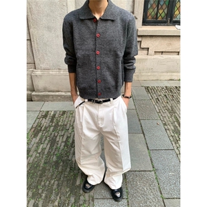 红纽扣宽松开衫毛衣针织衫 D328-M8806-P65特图片