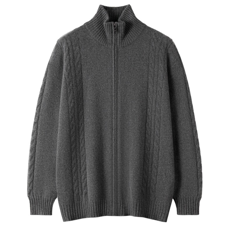 2025年秋季时尚都市长袖加厚半高领拉链开衫，男装羊绒开衫，晨晟羊绒
