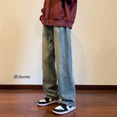 复古重工水洗牛仔裤小直脚B342-K7010-P50控68，男装牛仔裤，电商B342