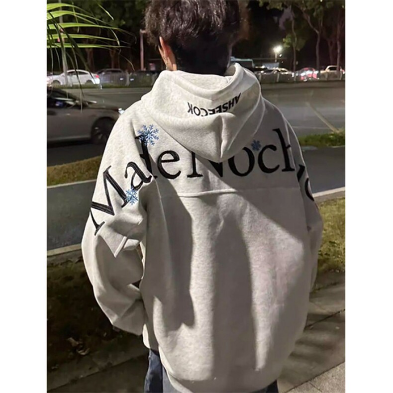 潮牌雪花字母刺绣连帽运动衫男款重磅宽松情侣上衣WY16,男装卫衣,星座1116A（原606A-3）