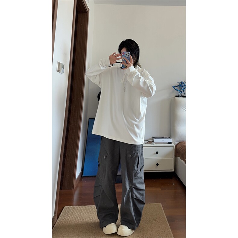 秋冬套头长袖套头圆领T恤德绒打底衫男潮XZ213-V006-P35控58,男装T恤,星座213