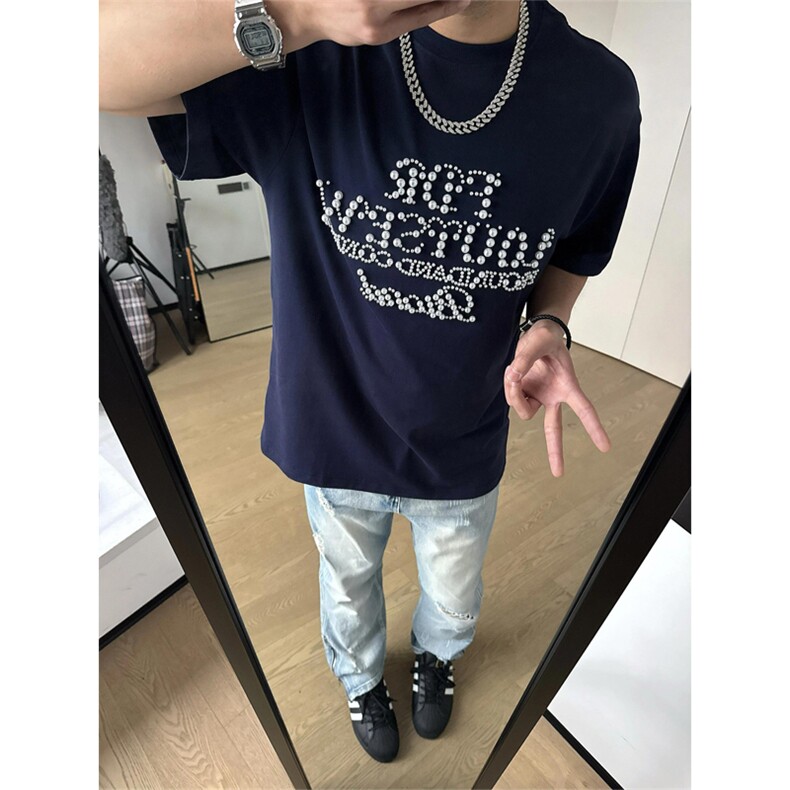 网图有货夏季FDR美式珍珠运动短袖t恤男女情侣宽松上衣A624-P40，男装T恤，星座1505