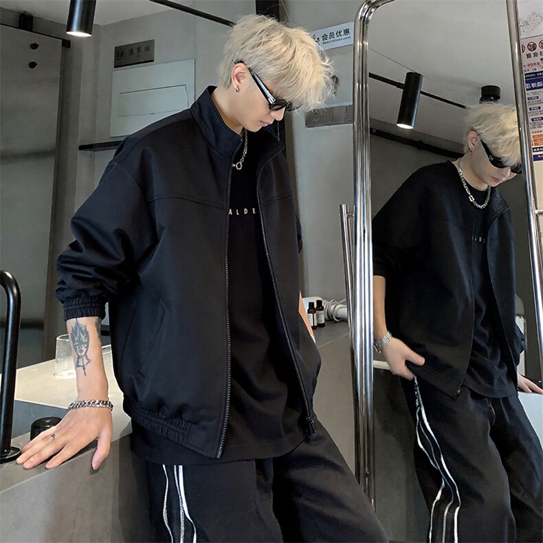 2026主推款格子拼接外套立领棒球服夹克WJ02-P53，男装夹克，电商C307