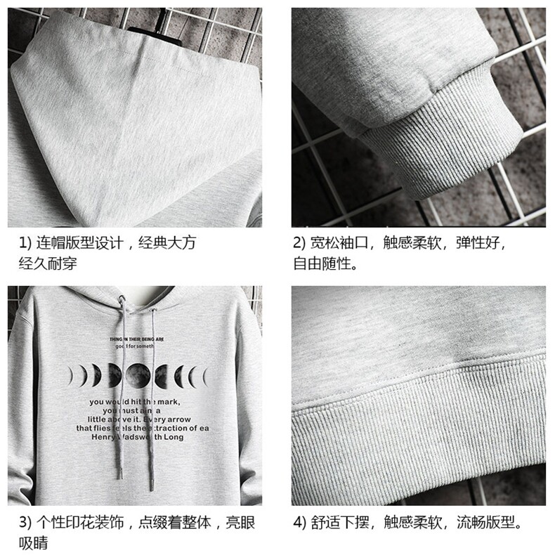 WY2135-P40纯棉连帽卫衣男大码运动帽衫宽松薄外套网格挂拍,男装卫衣,电商A040A