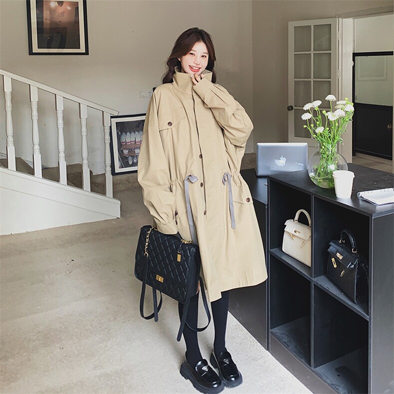 现货浙宝217-0009-155-238宽松韩版风衣，女装风衣，浙宝217