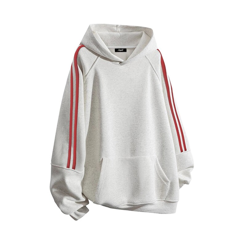 抖音得物高品质支持退换480克全棉加绒加厚宽松织带连帽卫衣CM23，男装卫衣，电商A486-1