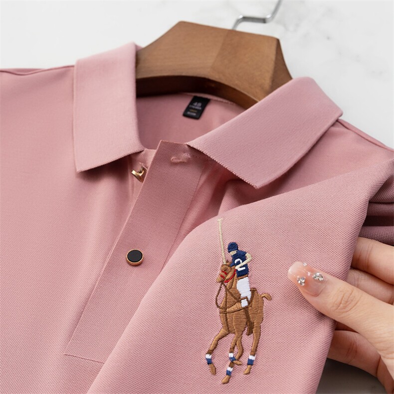 夏季潮流刺绣短袖T恤男士中年时尚翻领宽松休闲男装上衣Polo衫潮,男装T恤,电商B212（原钱塘6029）