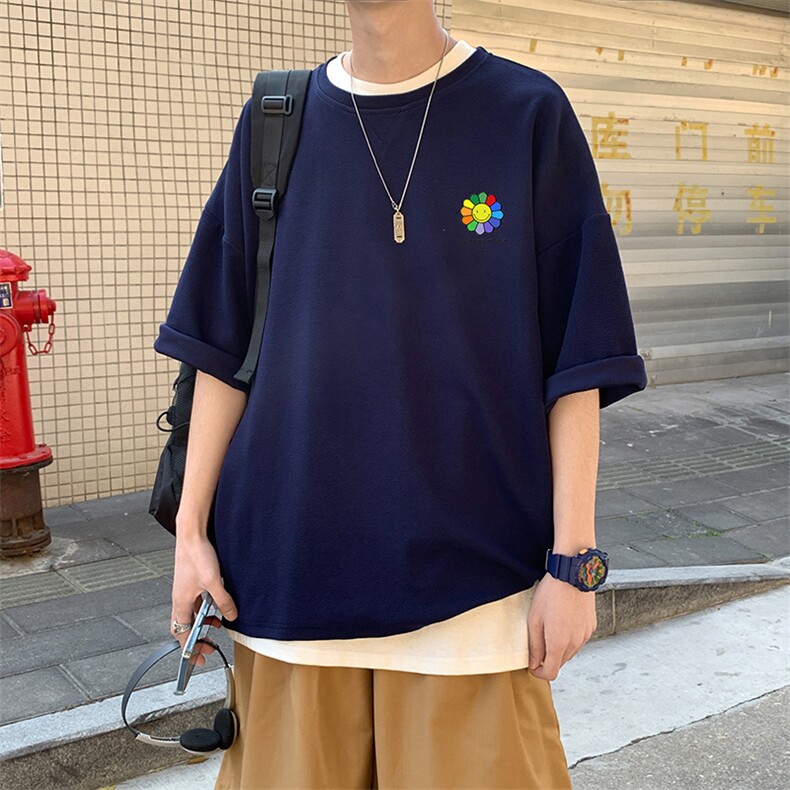 Q11101-P30春夏季七分袖t恤男大码五分袖男短袖中袖,男装T恤,电商A040