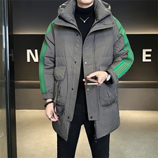 新标90绒店主风男士中长款连帽羽绒服外套895-P295(控券后388)，男装羽绒服，电商B328