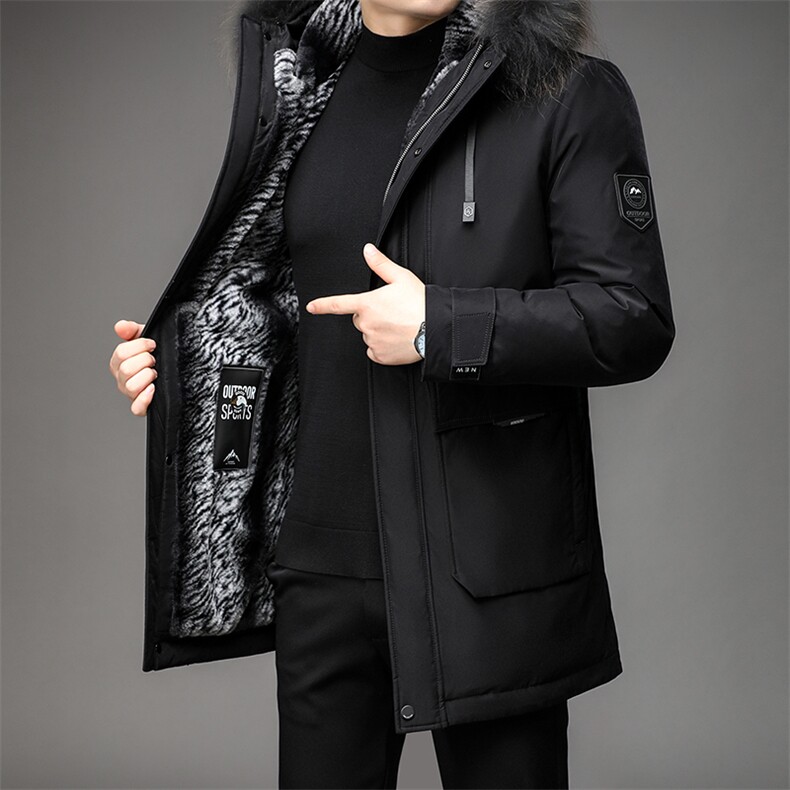 连帽羽绒服大毛领保暖男装宽松大码90白鸭绒防寒外套XY22851-P380,男装羽绒服,星座1105-3