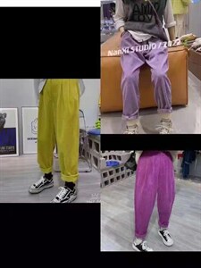 春季灯芯绒裤子图片