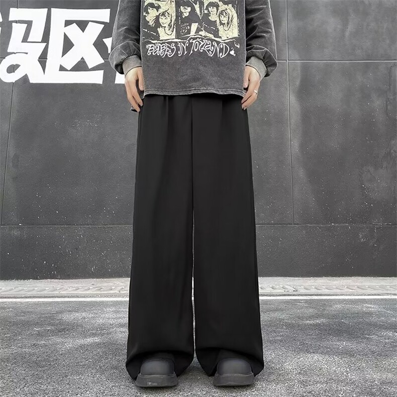 港风阔腿直筒西裤男春秋宽松休闲长裤,男装休闲裤,星座716-2