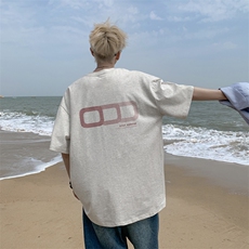 已注册/夏季外景纯棉美式复古重磅短袖T恤男宽松体恤DT00044/P25，男装T恤，电商B316