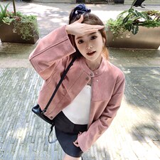 【已出货】2026设计感高品复古皮衣外套2C372-9023-P125控198，女装短外套，2C372