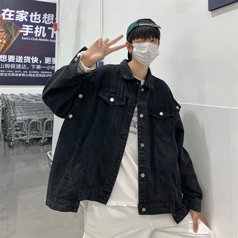 日系ins工装牛仔马甲男秋季潮流百搭袖口可拆卸外套W5394-P60,男装背心/马甲,星座512-2