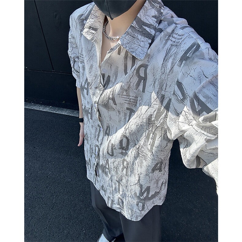 美式高街宽松衬衫潮流休闲上衣A086-CS2202-P40,男装衬衫,电商基地A086