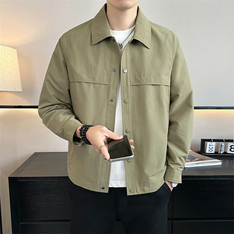 2026店主风春季简约休闲时尚潮流翻领夹克外套男961-P75,男装夹克,电商A413