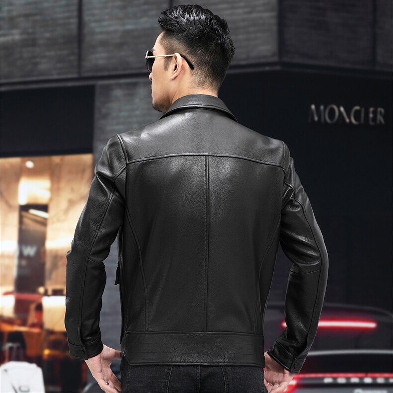 BL-DK333男式2023秋季新款翻领头层羊皮鹿纹皮衣男P850,男装皮衣,电商B360