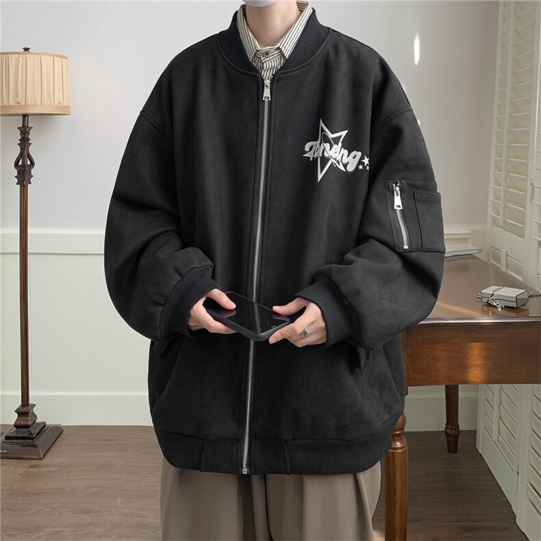 23秋款美式复古麂皮绒飞行棒球服男女夹克外套JF251-P80控108,男装夹克,电商B370