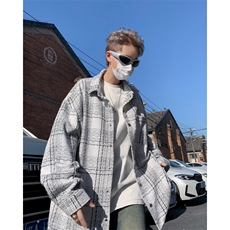 春秋季男装设计感小众夹克男生休闲衬衫小香风翻领外套男，男装夹克，星座410-7