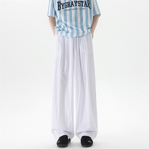 8XL-M多巴胺冰丝垂感慵懒山本裤男夏拖地裤子阔腿休闲裤KZ051P30图片