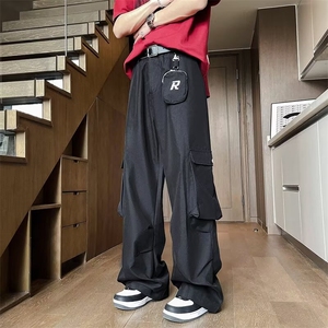 美式高街工装裤男款春秋季潮牌户外机能冲锋裤直筒休闲图片