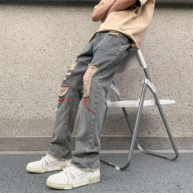 牛仔裤潮流长裤拉链水洗直脚青春流行男文艺新款夏季KK029-P45,男装牛仔裤,星座911-3
