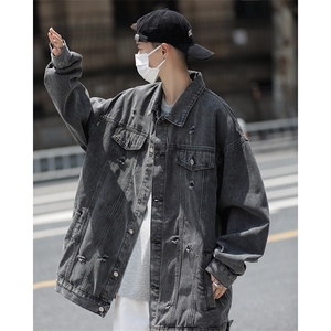 牛仔外套男秋季高街休闲夹克港风休闲工装上衣服JK0857-P68图片