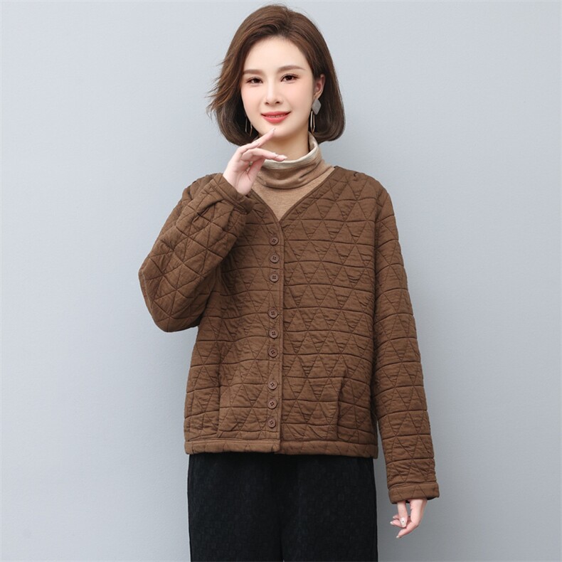 加棉外套女2022秋冬新款韩版宽松简约气质时尚大码月销0，女装大码女装，奕阳依阁