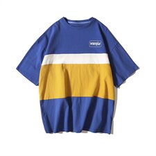 港风纯棉圆领短袖T恤原宿时尚体恤春夏季半袖衣服DS100T，男装T恤，电商A102