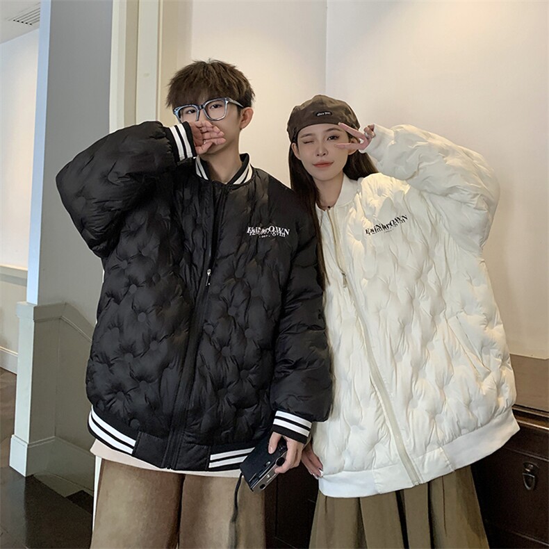 1港风情侣定制面料大码M-5XL保暖棒球领羽绒服外套8709P168控229,男装羽绒服,星座226-2