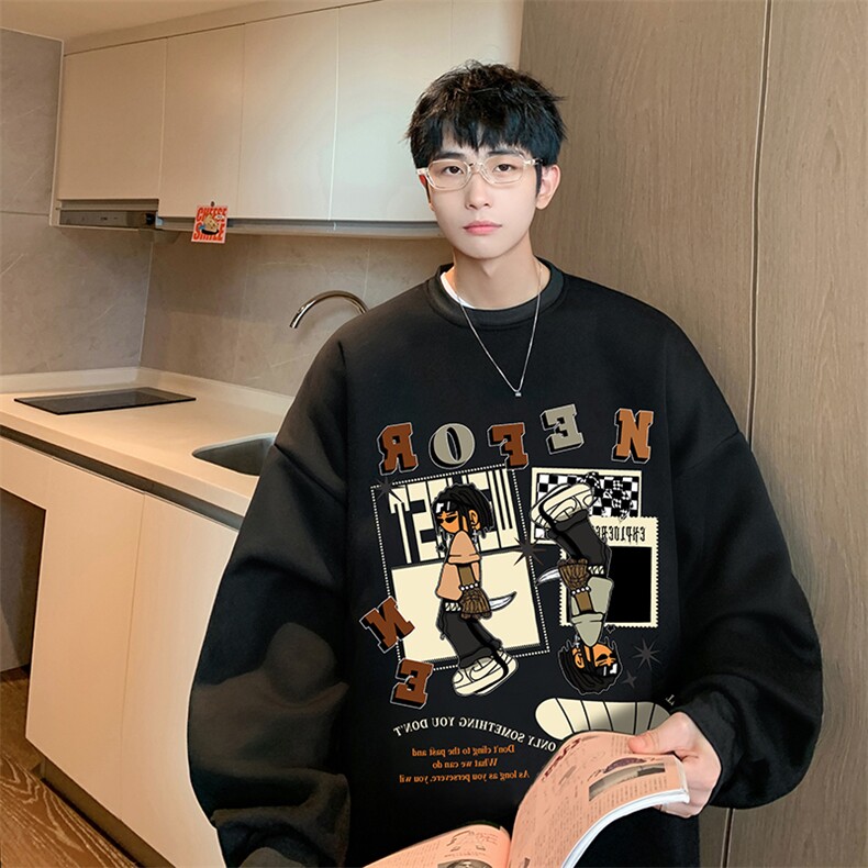 抖音供货、复合重磅360克现货圆领卫衣宽松D223A-YL2316-特P28,男装卫衣,电商019-1