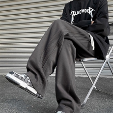 华棉高街秋冬加绒直筒宽松坠感休闲裤X1610-特批35加绒特批46，男装卫衣，星座718