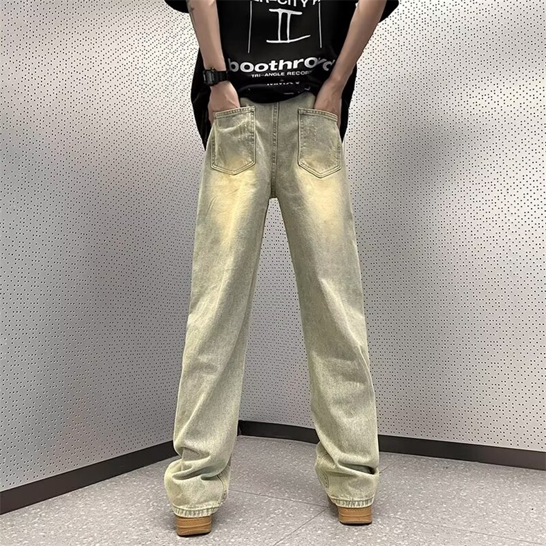 秋冬男款加绒水洗做旧牛仔裤潮牌宽松加厚保暖休闲百搭直筒裤,男装牛仔裤,星座410-6（原星座1304-1）