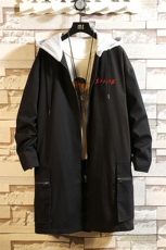 A003-HF003-P40秋装中长款连帽休闲风衣外套凹凸墙，男装风衣，电商A003