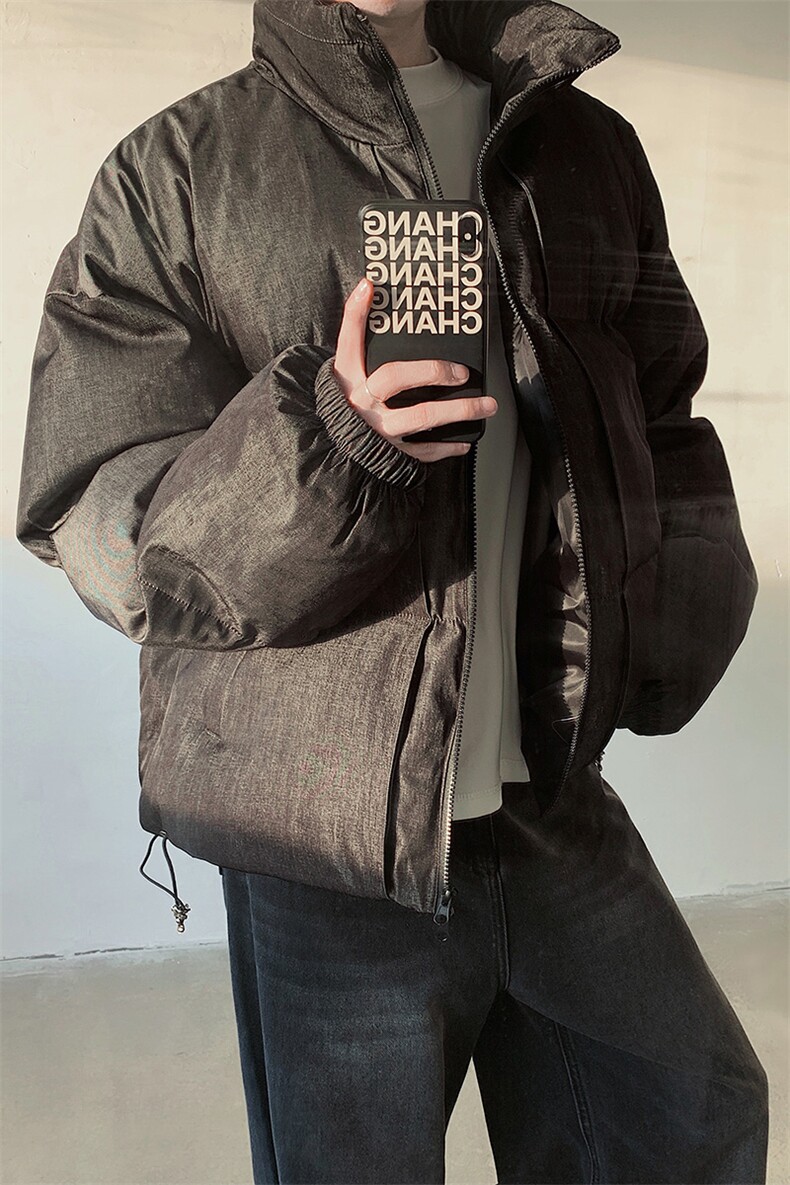 冬季美式休闲廓形保暖棉服宽松立领蓬松面包服加厚棉衣-MY101特95,男装棉衣,电商B289