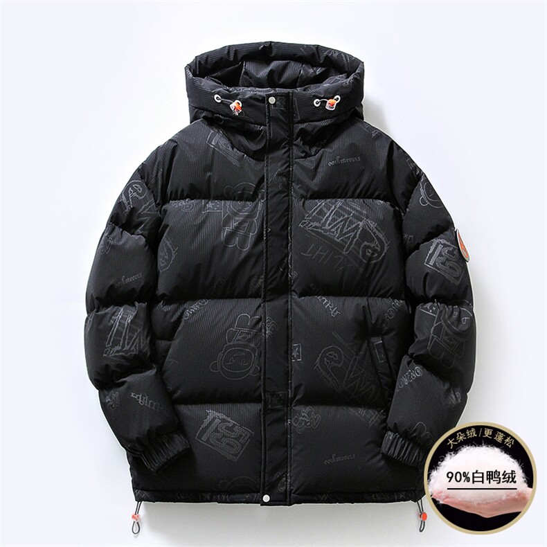 白底平铺 2026冬季新款90%白鸭绒连帽羽绒服男XZ109-Y1266-P218图片