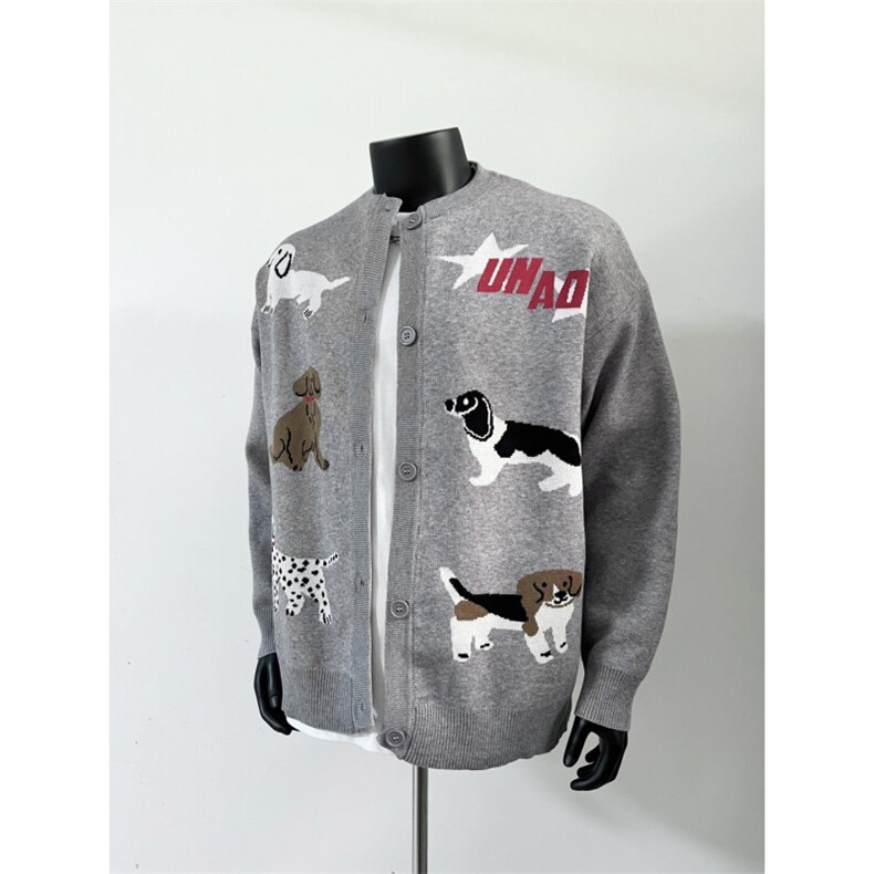 25M26-P70秋冬加厚保暖开衫毛衣外套男女宽松百搭休闲线衫，男装针织衫/毛衣，电商B327