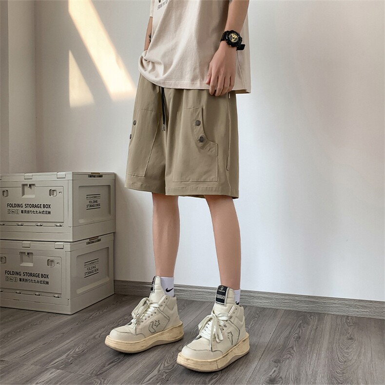 拉链冰丝短裤X3027-TP45控价68夏季新款垂坠简约百搭潮牌五分裤男,男装休闲裤,电商A102-1