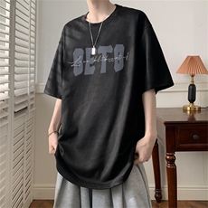 2024春夏季新款男休闲圆鹿皮绒领短袖T恤BN60P32，男装T恤，星座1116-2