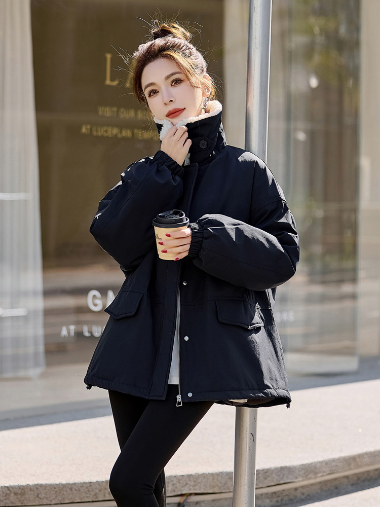 小个子毛领加厚羽绒服女士2025年冬新款韩版休闲宽松学生保暖外套,女装羽绒服,意芙