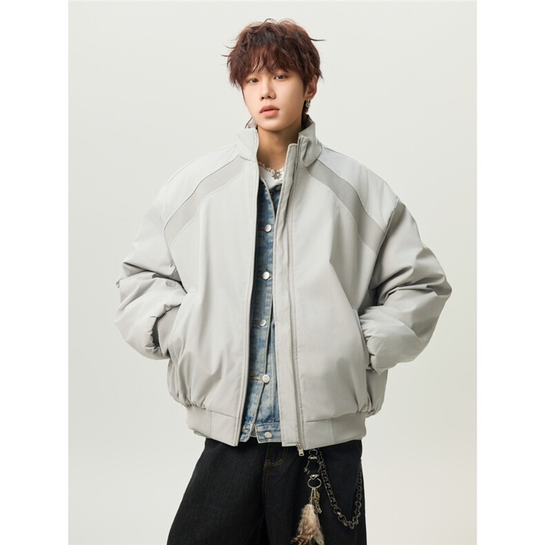 1506/QF980/P79立领棒球服棉衣男冬季新款拼接保暖痞帅,男装棉衣,星座1506