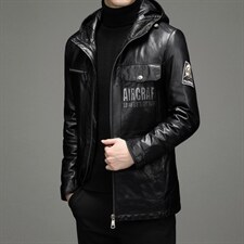 DLSN23028新款2021皮衣男头层绵羊皮中长款羽绒皮风衣P1230，男装皮衣，电商B360