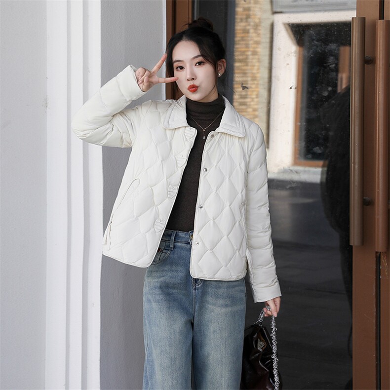 【现货】短款羽绒服女2024冬季新款时尚洋气减龄轻薄外套90白鸭绒,女装羽绒服,仟媚宠