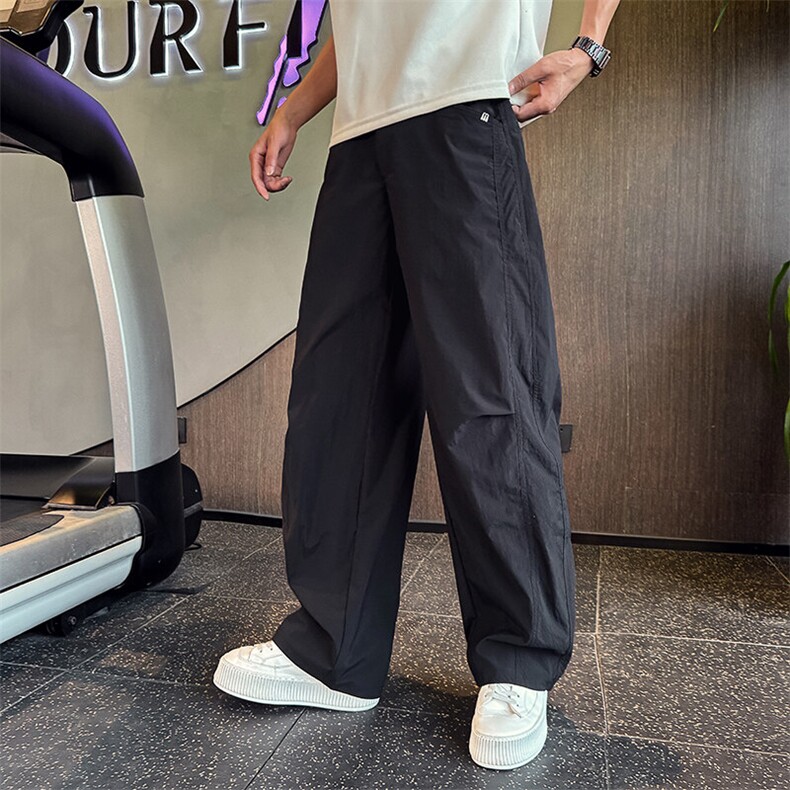 K20515-P68夏季新款激光打孔网眼透气裤子男潮流宽松直筒弯刀裤,男装休闲裤,电商A368
