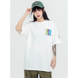 万针全刺绣工艺抖音得物高品质260克重磅纯棉双纱美式高街短袖T恤图片