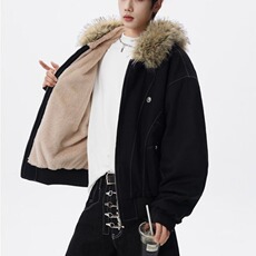 9929-加绒P932025美式复古座山雕派克棉服外套男女冬季毛领，男装棉衣，电商B323A