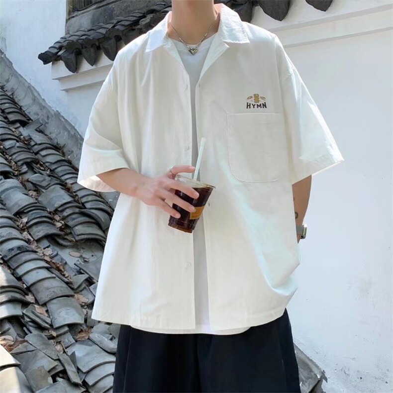 夏季短袖港风开叉印花衬衫C233P32,男装衬衫,星座1116-2